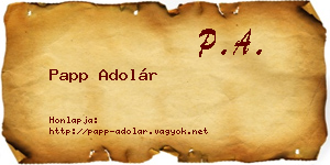 Papp Adolár névjegykártya